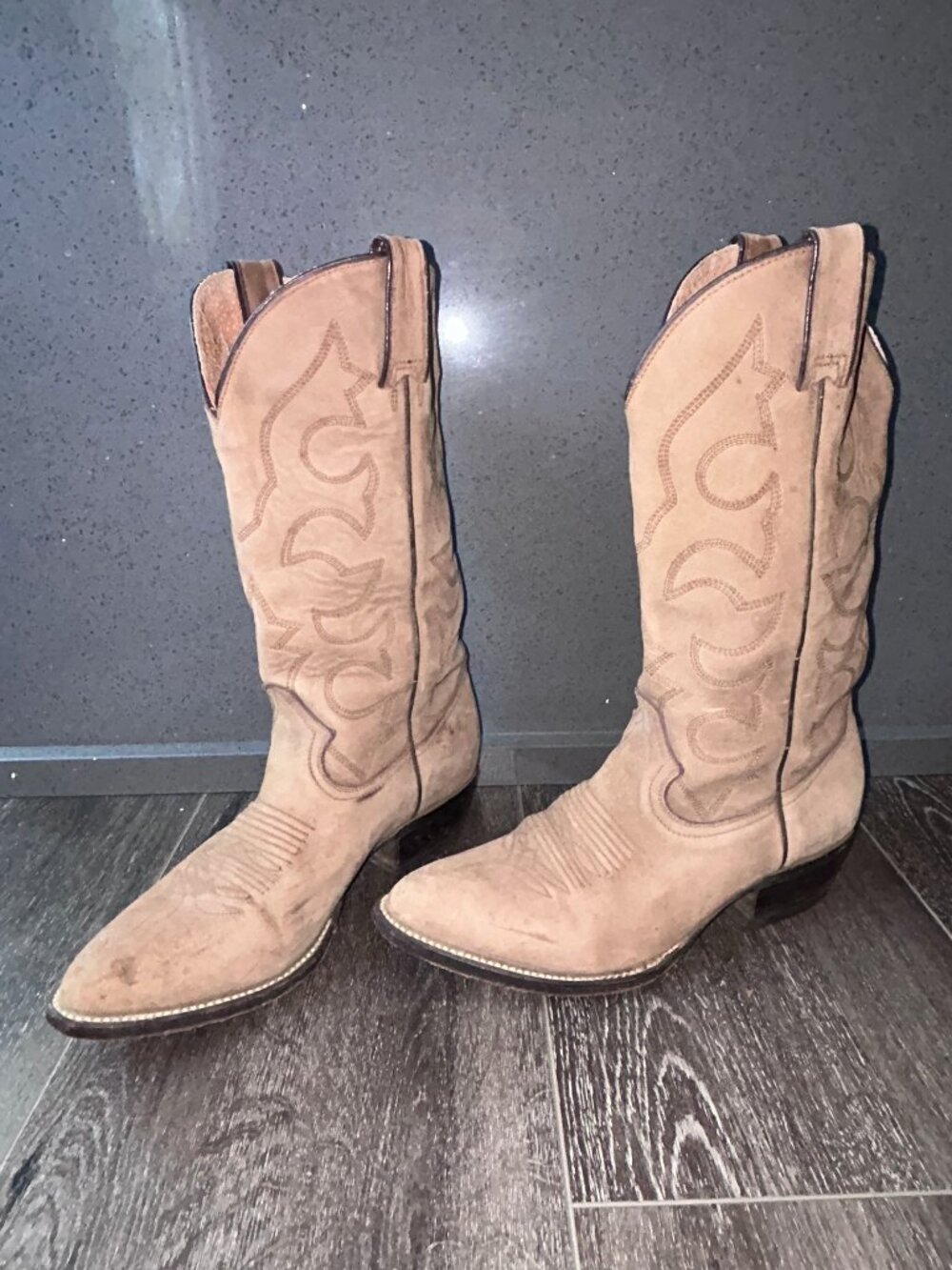 Rio Grande Western Cowboy Boots Mens Leather Tan